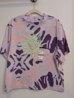 Kids Neon Sun Tie-Dye Tee - Purple & Peach